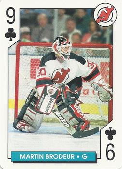 1996-97 Bicycle NHL Hockey Aces #9♣ Martin Brodeur Front