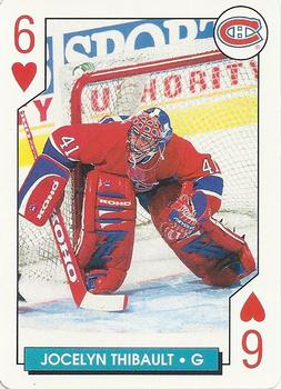 1996-97 Bicycle NHL Hockey Aces #6♥ Jocelyn Thibault Front
