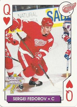 1996-97 Bicycle NHL Hockey Aces #Q♥ Sergei Fedorov Front