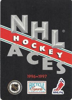 1996-97 Bicycle NHL Hockey Aces #Q♠ Ed Jovanovski Back