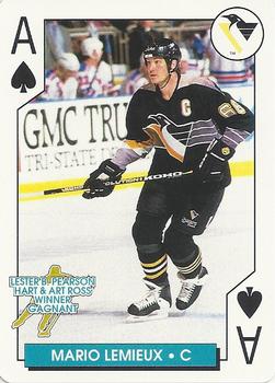 1996-97 Bicycle NHL Hockey Aces #A♠ Mario Lemieux Front