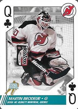1997-98 Bicycle NHL Hockey Aces #Q♣ Martin Brodeur Front