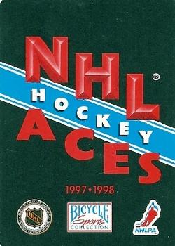 1997-98 Bicycle NHL Hockey Aces #K♥ Patrick Roy Back