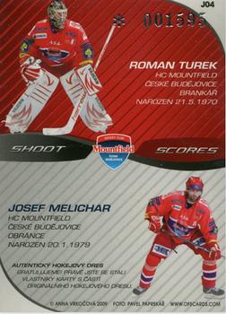 2009-10 Czech OFS Plus - Double Jersey Identical cards #J4 Roman Turek / Josef Melichar Back