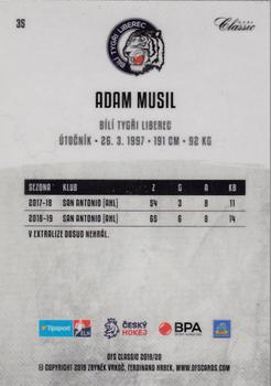 2019-20 OFS Classic - Silver #35 Adam Musil Back