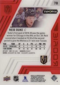 2020-21 Upper Deck Synergy - Red #78 Reid Duke Back