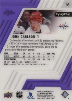 2020-21 Upper Deck Synergy - Purple #16 John Carlson Back