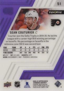 2020-21 Upper Deck Synergy - Purple #51 Sean Couturier Back