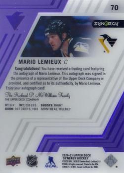 2020-21 Upper Deck Synergy - Purple #70 Mario Lemieux Back