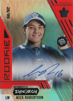 2020-21 Upper Deck Synergy - Rookie Autographs Portrait Red #A-133 Nick Robertson Front