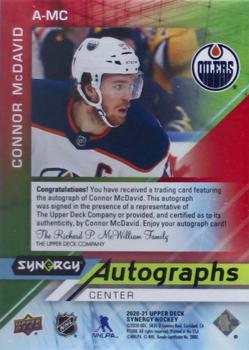 2020-21 Upper Deck Synergy - Autographs Red #A-MC Connor McDavid Back