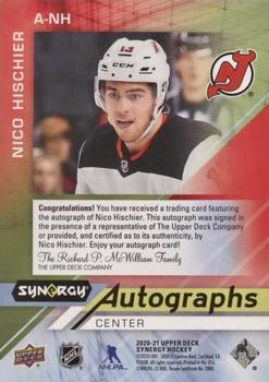 2020-21 Upper Deck Synergy - Autographs Red #A-NH Nico Hischier Back