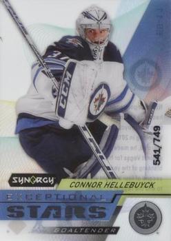 2020-21 Upper Deck Synergy - Exceptional Stars #ES-11 Connor Hellebuyck Front