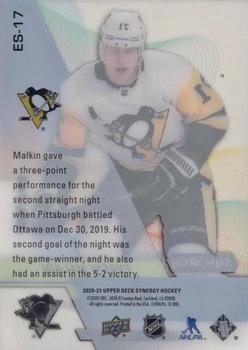 2020-21 Upper Deck Synergy - Exceptional Stars #ES-17 Evgeni Malkin Back