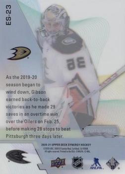 2020-21 Upper Deck Synergy - Exceptional Stars #ES-23 John Gibson Back