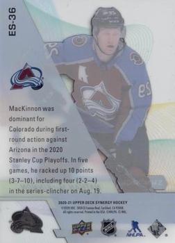 2020-21 Upper Deck Synergy - Exceptional Stars #ES-36 Nathan MacKinnon Back