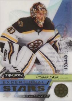 2020-21 Upper Deck Synergy - Exceptional Stars Gold #ES-4 Tuukka Rask Front