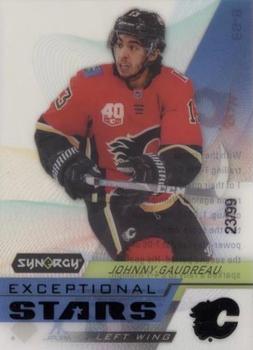 2020-21 Upper Deck Synergy - Exceptional Stars Black #ES-8 Johnny Gaudreau Front