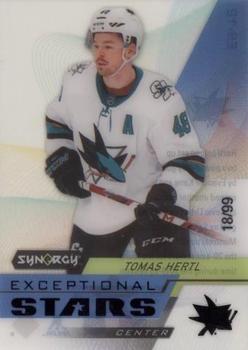 2020-21 Upper Deck Synergy - Exceptional Stars Black #ES-12 Tomas Hertl Front