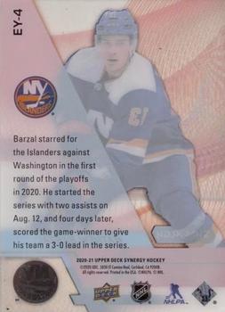 2020-21 Upper Deck Synergy - Exceptional Young Stars Black #EY-4 Mathew Barzal Back