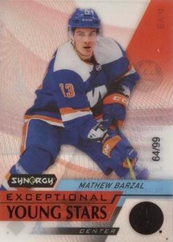 2020-21 Upper Deck Synergy - Exceptional Young Stars Black #EY-4 Mathew Barzal Front
