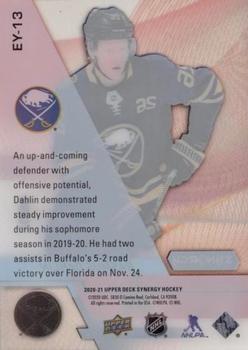 2020-21 Upper Deck Synergy - Exceptional Young Stars Black #EY-13 Rasmus Dahlin Back