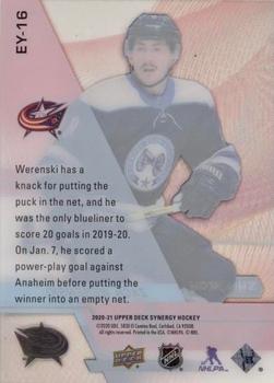 2020-21 Upper Deck Synergy - Exceptional Young Stars Black #EY-16 Zach Werenski Back