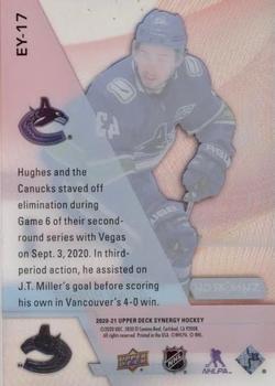 2020-21 Upper Deck Synergy - Exceptional Young Stars Black #EY-17 Quinn Hughes Back