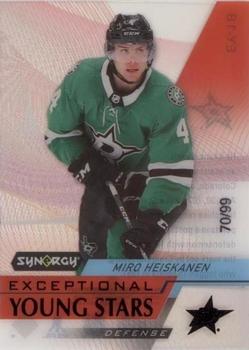 2020-21 Upper Deck Synergy - Exceptional Young Stars Black #EY-18 Miro Heiskanen Front