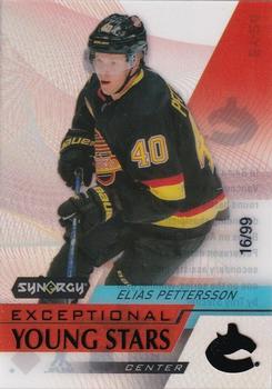 2020-21 Upper Deck Synergy - Exceptional Young Stars Black #EY-24 Elias Pettersson Front