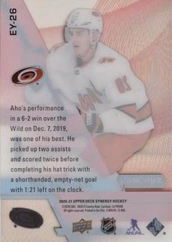 2020-21 Upper Deck Synergy - Exceptional Young Stars Black #EY-26 Sebastian Aho Back