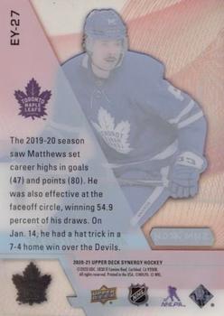 2020-21 Upper Deck Synergy - Exceptional Young Stars Black #EY-27 Auston Matthews Back