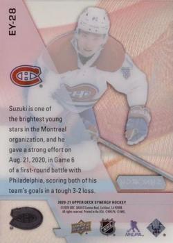 2020-21 Upper Deck Synergy - Exceptional Young Stars Black #EY-28 Nick Suzuki Back