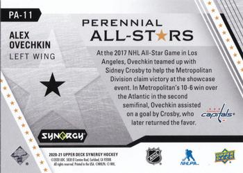 2020-21 Upper Deck Synergy - Perennial All-Stars #PA-11 Alex Ovechkin Back