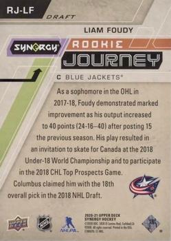2020-21 Upper Deck Synergy - Rookie Journey Draft #RJ-LF Liam Foudy Back