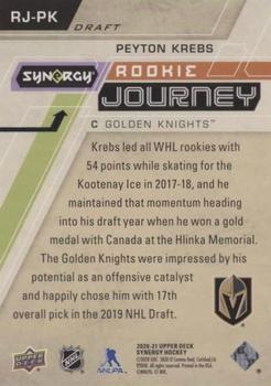 2020-21 Upper Deck Synergy - Rookie Journey Draft #RJ-PK Peyton Krebs Back