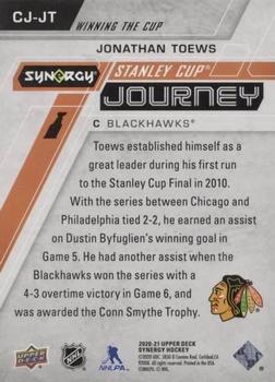 2020-21 Upper Deck Synergy - Stanley Cup Journey Winning the Cup #CJ-JT Jonathan Toews Back