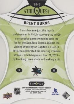 2020-21 Upper Deck Synergy - Star Quest #SQ-8 Brent Burns Back