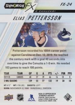 2020-21 Upper Deck Synergy - Synergy FX #FX-24 Elias Pettersson Back
