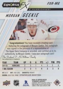 2020-21 Upper Deck Synergy - Synergy FX Rookies Green #FXR-MG Morgan Geekie Back