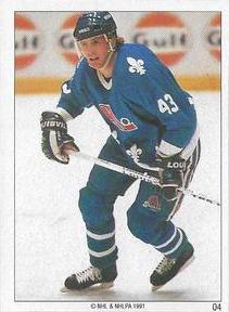 1990-91 Panini Super Poster Quebec Nordiques #4 Bryan Fogarty Front