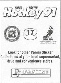 1990-91 Panini Super Poster Quebec Nordiques #17 Owen Nolan Back