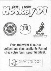 1990-91 Panini Super Poster Quebec Nordiques #19 Everett Sanipass Back