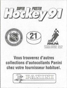 1990-91 Panini Team Stickers Quebec Nordiques #21 John Tanner Back