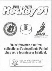 1990-91 Panini Super Poster Quebec Nordiques #B Nordiques Logo Back