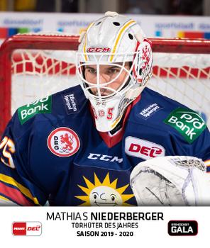 2020-21 Playercards Stickers (DEL) #399 Mathias Niederberger Front