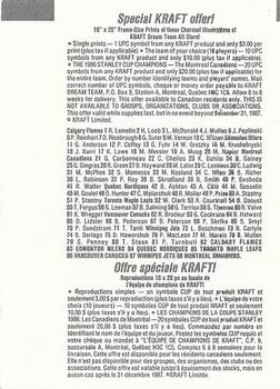 1986-87 Kraft Drawings - Kraft Cheese Singles #NNO Doug Halward Back