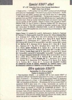 1986-87 Kraft Drawings - Kraft Cheese Singles #NNO Mats Naslund Back