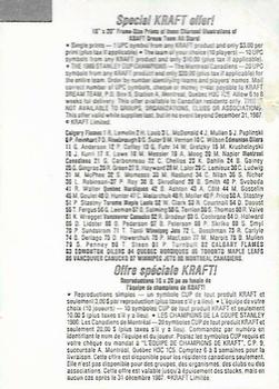 1986-87 Kraft Drawings - Kraft Cheese Singles #NNO Ken Wregget Back