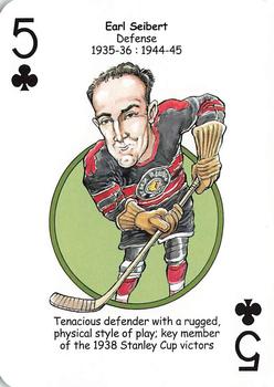 2017 Hero Decks Chicago Blackhawks Hockey Heroes Playing Cards #5♣ Earl Seibert Front